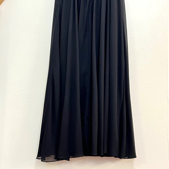 Mac Duggal 2650 Ruched V-Neck Pleated Chiffon Dress Black size XL - Picture 8 of 11